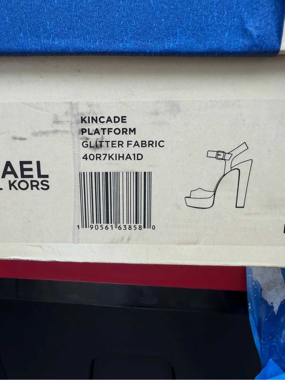 Michael Kors Black Glitter Open-Toe Slingback Heels
